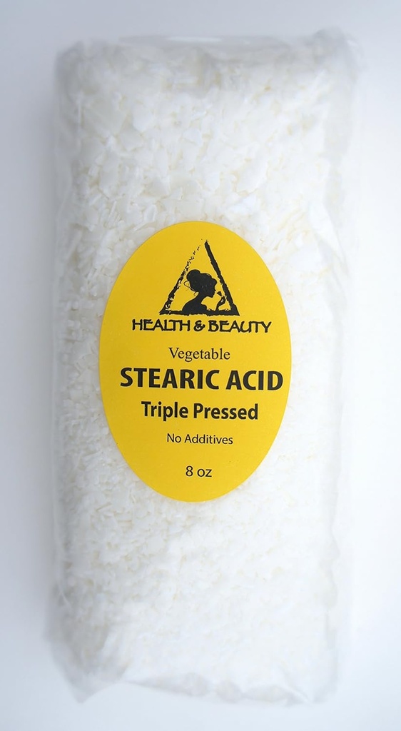Stearinsyre Vegetabilsk Triple Presset Kosmetisk Grade Pastiller Beards 100% Pure by H & B Olies Center (8 oz)