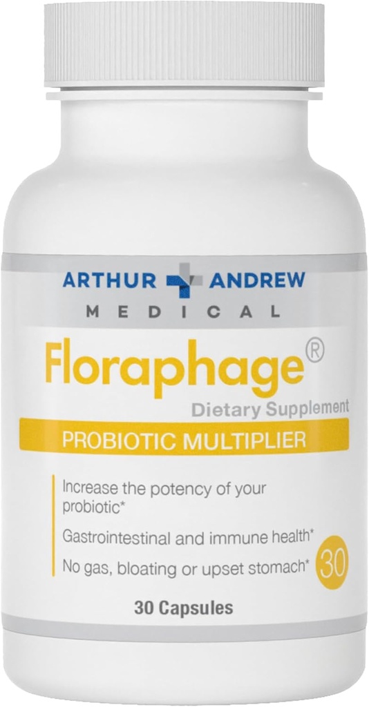 Arthur Andrew Medical, Floraphage, Prebiotic Formel og Probiotic Multiplier, 30 kapsler