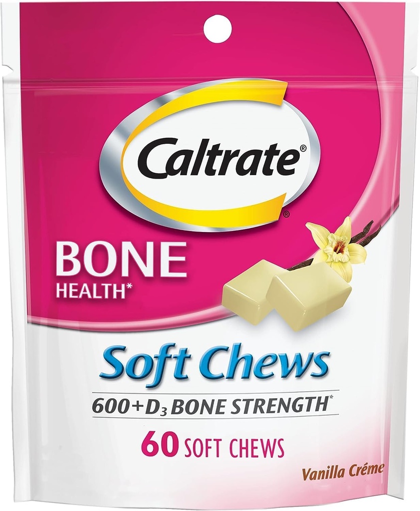 Caltrat Calcium & D-vitamin Soft Chews Vanilla Creme 60 Hver (pakke med 2)