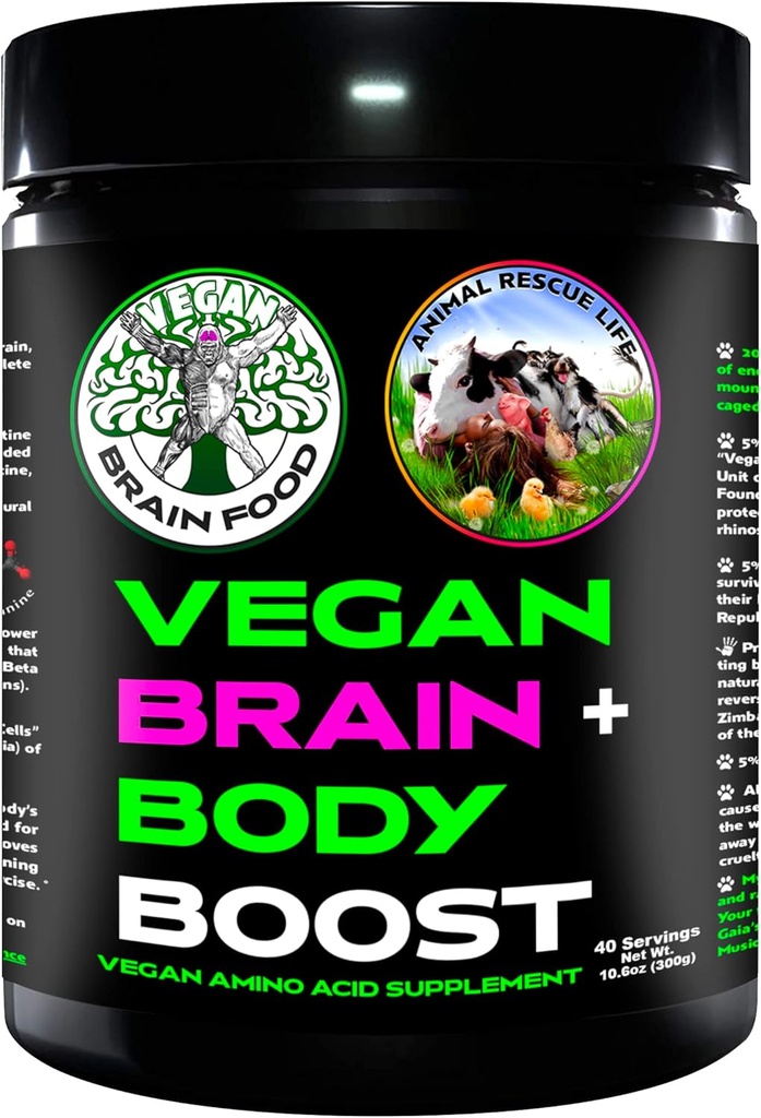 Vegan Brain & Body Boost: Cherry On Top of A Plant- Based Lifestyle Note 124; Working Intelligence Note 124; Anti- Aging Note 124; Physical Fitness Note 124; Vegan Amino Acids - Creatin, Taurine & Beta Alanine