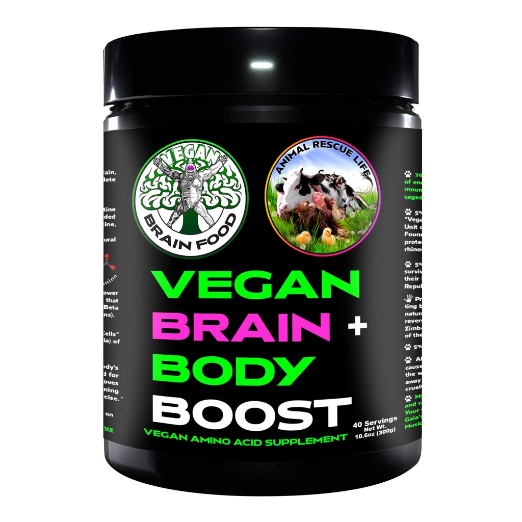 Vegan Brain & Body Boost: Cherry On Top of A Plant- Based Lifestyle Note 124; Working Intelligence Note 124; Anti- Aging Note 124; Physical Fitness Note 124; Vegan Amino Acids - Creatin, Taurine & Beta Alanine
