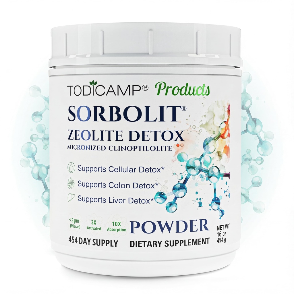 Sorbolit Zeolit Detox Powder - 1 LB Clinoptilolit Zeolit Powder Sorbolit - 1-2 µm til cellulær Detox - 454 dages forsyning