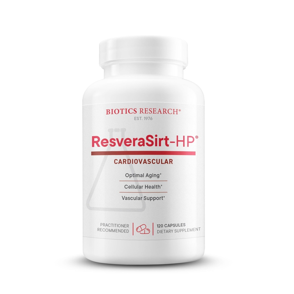 Bioteknologi Forskning ResveraSirt HP Formuleret af Dr. Mark Houston, Trans Resveratrol, Quercetin, Øge Sirtuin Aktivitet, Cardiovaskulær Support, Heart Power, Vaskulære Support, 120 Kapsler