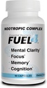 Fuel4 Nootrop Brain Support Supplement - Focus & Mental Clarity Kapsler med vitamin D3, Ginkgo Biloba, Cognivia, Alpha GPC, DMAE & Huperzine A - Non- GMO, Lavet i USA - 90 Veggie Kapsler