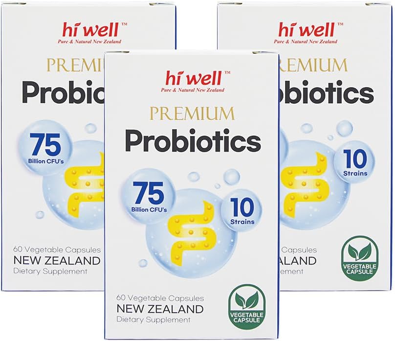 (Pakke med 3) Hi Well Premium Probiotika 60Vegetarkapsler