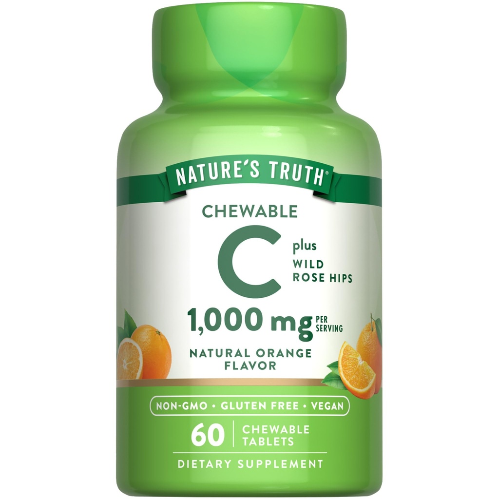 Nature 's Truth Chewable Vitamin C med Rose Hips Name 124; 1000 mg
