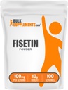 BulkSupplements.com Fisetin Powder - Nutritional Supplement, Fisetin 100mg, Antioxidants Source - Pure & Gluten Free, 100mg per Serving, 10g (0,35 oz) (pakning med 1)