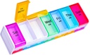 White Extra Large Pill Organizer 2 gange om dagen, XXL Pill Box 7 dag, Big Weekly Pill Box Organizer, Kæmpe AM PM Pill Case, Giant Daily Pill Container med 14 XL Segment for All Meds (Double- Sidet)