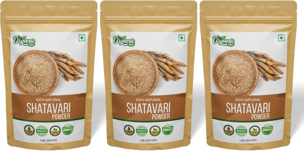 Organic Shatavari Powder - 16 oz (pakke med 3)