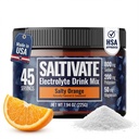 Zero Sugar Electrolyte Powder Dex124; Salty Orange Hydration (med Stevia) Dex124; High Sodium Kalium Magnesium Electrolytes for Fasting, POTS, Sweat Recovery