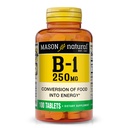 MASON NATURAL Vitamin B,1 Thiamine 250 mg, 100 Day Supply Dietary Supplement, Easy,to,Swallow Tablets, Support Energy Production & Healthy Metabolism