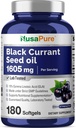 NusaPure Black Currant Seed Oil 1605 mg Gamma linolsyre (GLA) 15% 180 Softgels (non-GMO, soyfree)