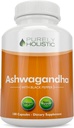 Rent Holistisk Organisk Ashwagandha 1300mg - 180 Veganske Kapsler - 650mg Ashwaganda per Capsule - 3 Måneders Tilgang - Høj Styrke Ashwaganda Root Uddrag med sort peber
