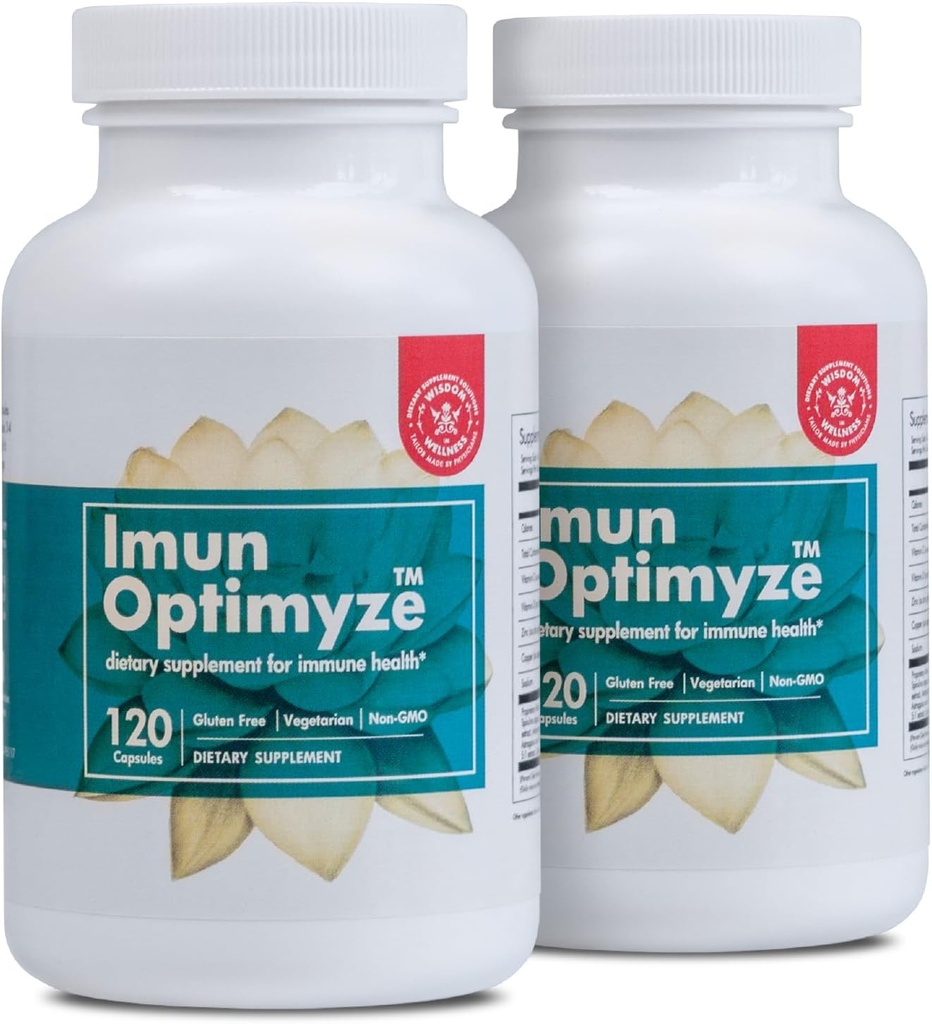 Immun OPTIMIZE - immunsystemet supporttillæg - 120 kapsler 2- Pack - Balance Complex for immunstøtte - Multi vitaminkapsler til voksne - Gluten Free og ikke GMO supplement