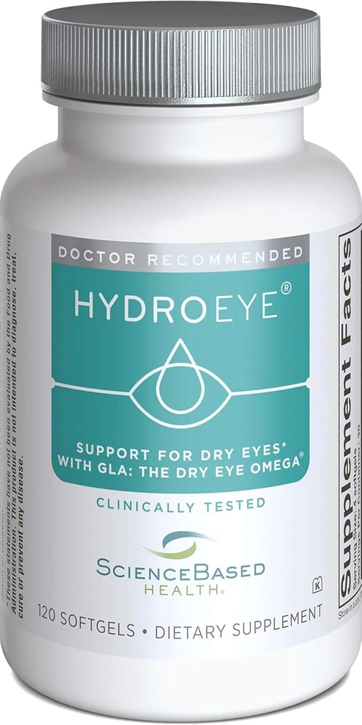 Hydro- Eye bløddele - Tør øje Relief - funktioner GLA, EPA, DHA og andre vigtige næringsstoffer - 120 Tæl