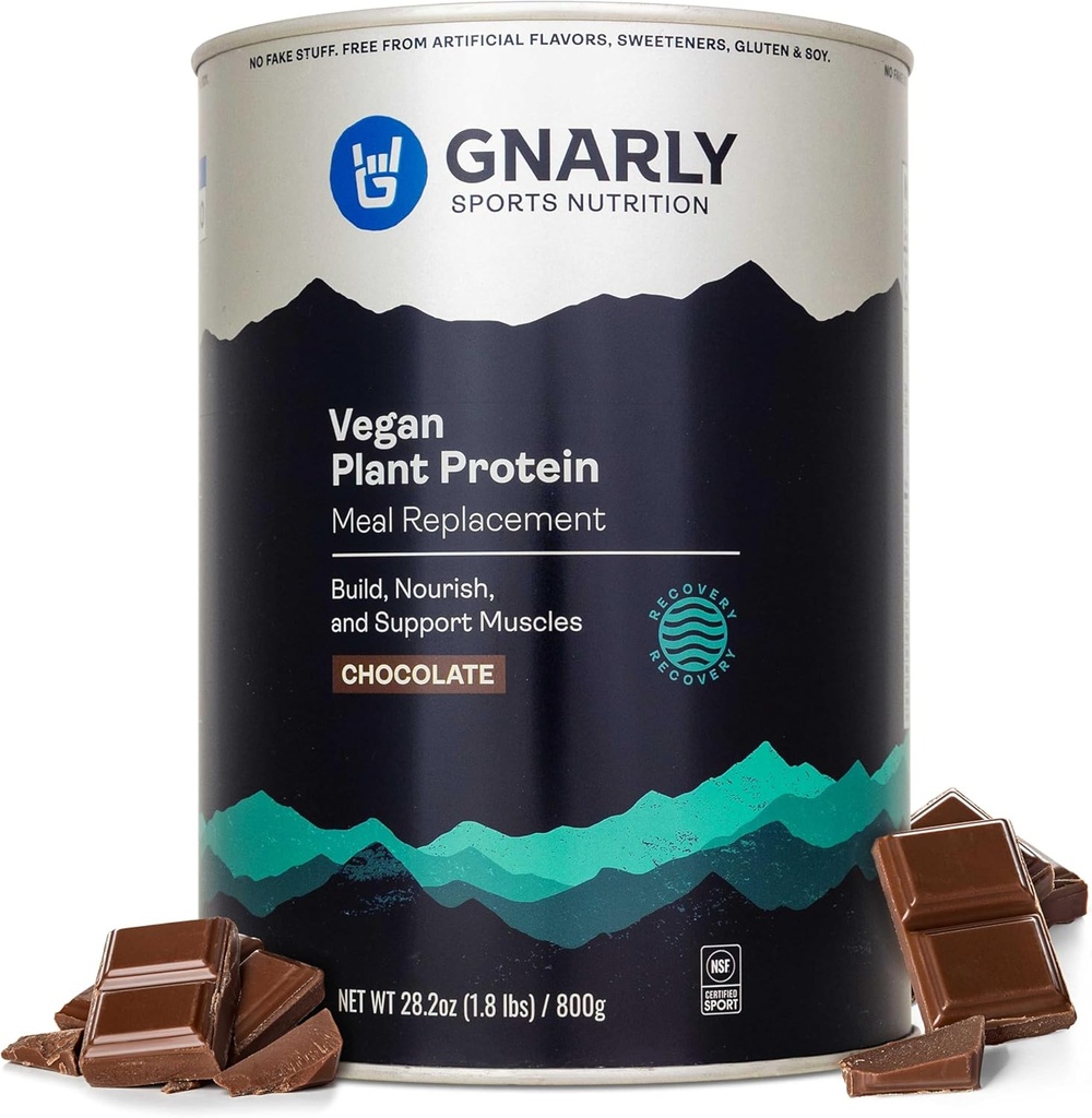 Garly Nutrition Vegan Plant Protein - Chokolade Vegan Protein Powder, NSF Sport Certified - Meal Erstatning, Daily Nutritional Boost - Lactose Free Powder - Chokolade, 28.2 oz