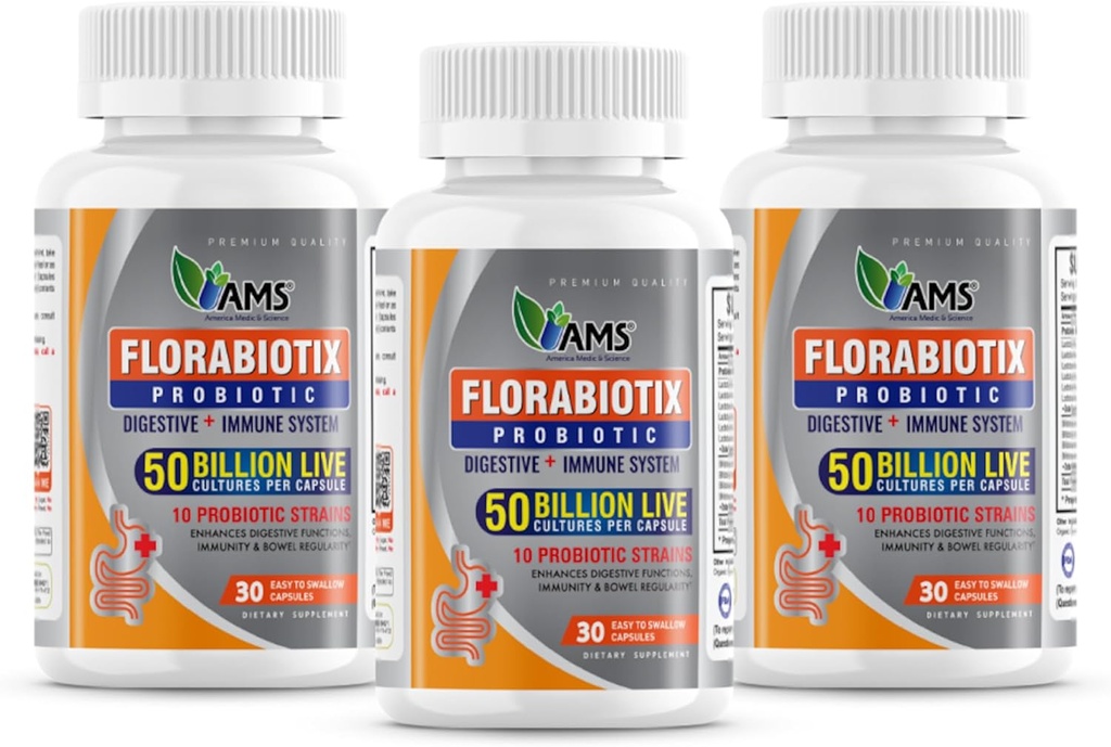 America Medic & Science Florabiotix Probiotika (90 kapsler) Note 124; Kosttilskud til mænd og kvinder