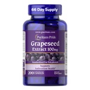 Puritan 's Pride Grapeseed Extract 100mg med Citrus Bioflavonoid Complex, Kosttilskud til antioxidant og Heart Health Support, 200 hurtige release kapsler