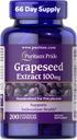 Puritan 's Pride Grapeseed Extract 100mg med Citrus Bioflavonoid Complex, Kosttilskud til antioxidant og Heart Health Support, 200 hurtige release kapsler