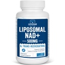 Liposomal NAD + 500 mg + Trans- Resveratrol 300 mg, Superior Absorption True NAD Supplement Efficient for cellulær energi Metabolisme & DNA Repair, 60 Softgels