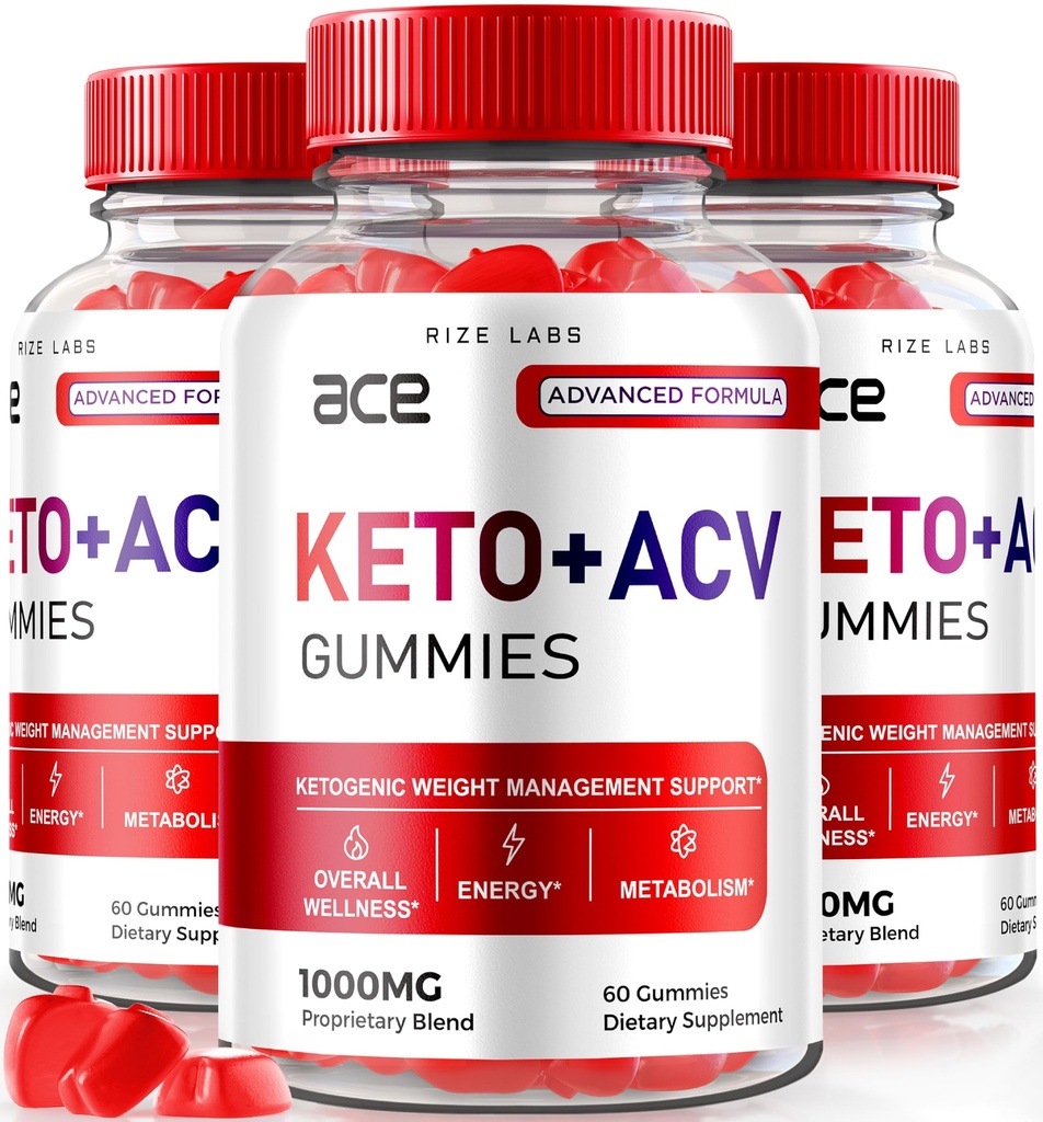 rize labs - Ace Keto ACV Gummies, Advanced Weight Loss 1000mg, Apple Cider Vincities Supplement (180 Gummies)