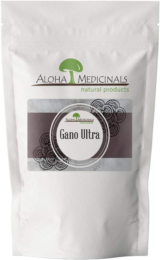 Aloha Medicinals Gano Ultra, Certified Organic Mushroom Supplement, Natural Health Supplement, Bag med 1 kg pulver