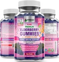 FRESH METHCARE Elderberry Gummies med C-vitamin, Zink & Sambucus Elderberry 30: 1 Extract - 100% Vegan - immunforsvar for voksne & børn - 120 Count Gummy Supplement