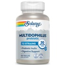SOLARAY Multidophilus 12 Strain Probiotic 20 Millioner CFU, Probiotika til fordøjelsessygdomme og Gut Health Support, Prebiotic Inulin, No Dairy, 50 Serv, 100 VegCaps