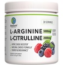 L- Arginin 5000mg + L- Citrullin 2000mg Complex Powder Supplement - Nitrooxid Booster - Heart Health, Blood Flow, Energy & Endurance - 30 Serveringer (Berry Blend)