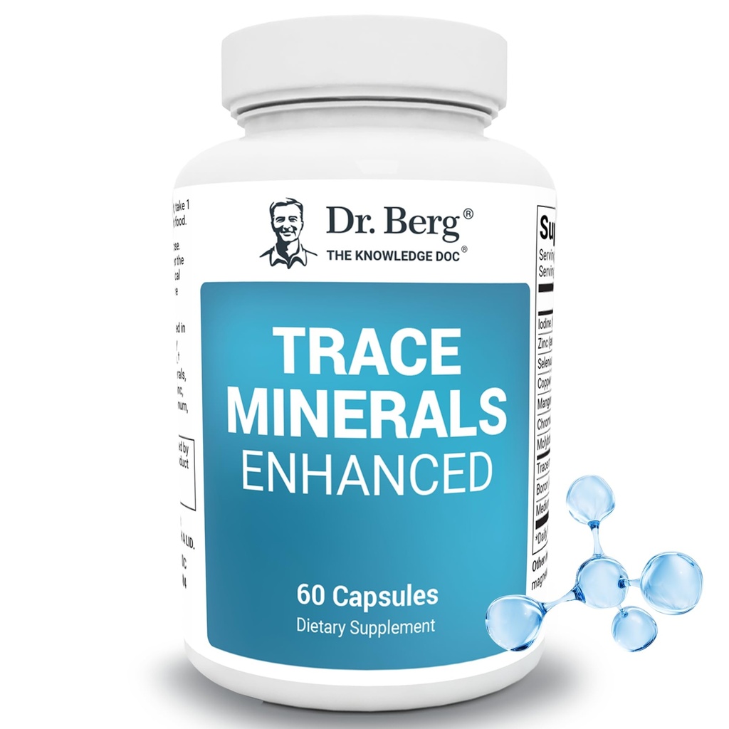 Dr. Berg Trace Minerals Enhanced Complex - Komplet med 70 + Minerals Inklusive 10 mg zink - Kosttilskud - 60 kapsler