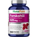 NusaPure Forskohlii 4: 1 Extract, 525 mg Ækvivalent med 21,00 mgper Veggie Caps - 180 kapsler (Ikke- GMO, Gluten Free)