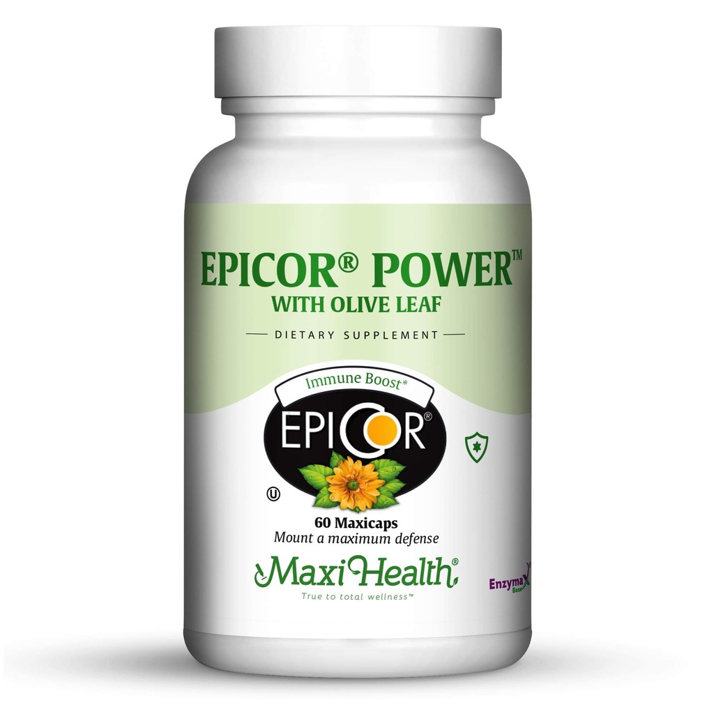 Epicor Power fra Maxi Health: EpiCor med Olive Leaf Extract - Forarbejdet Brewer 's Gær - 60 Vegetariske Kapsler - Kosher