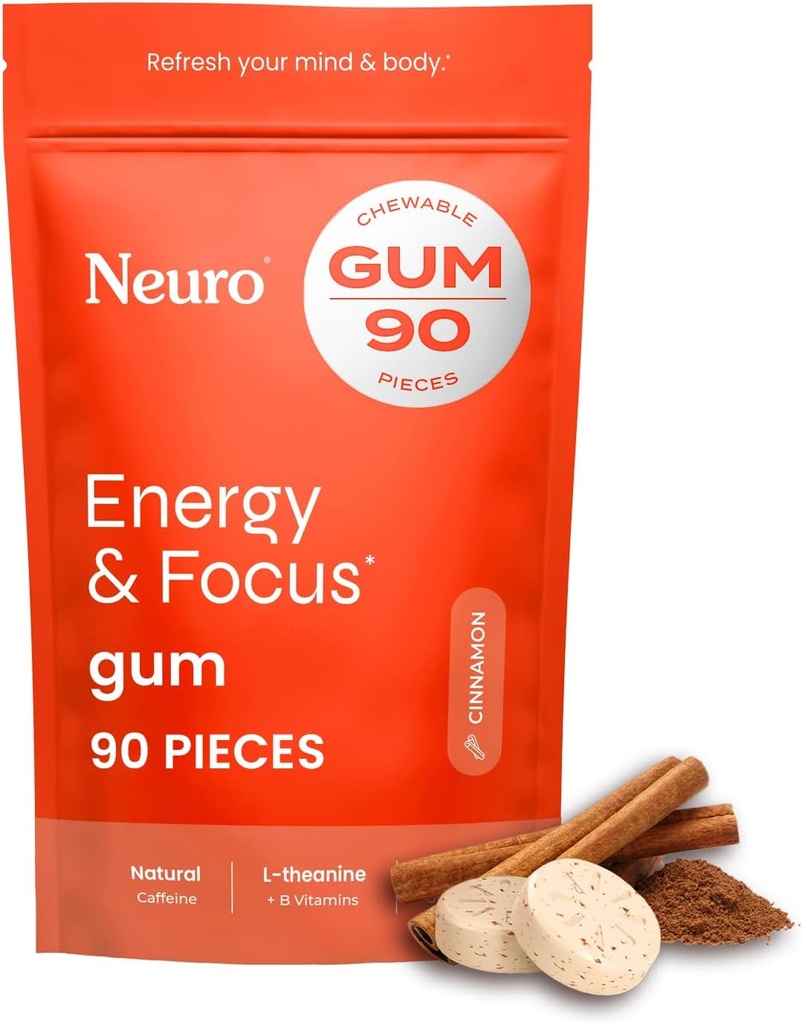 NeuroGum Energy & Focus Gum (kanel, 90 stykker)