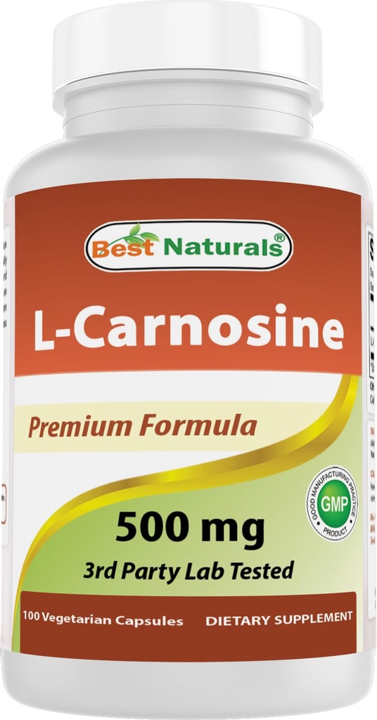 Bedste Naturals L- Carnosine 500 mg 100 Vcaps (100 Tæl (pakke med 1))