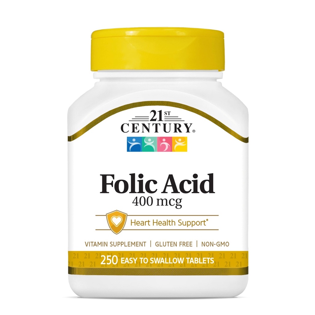 21. århundrede folinsyre 400 mcg tabletter, 250 greve