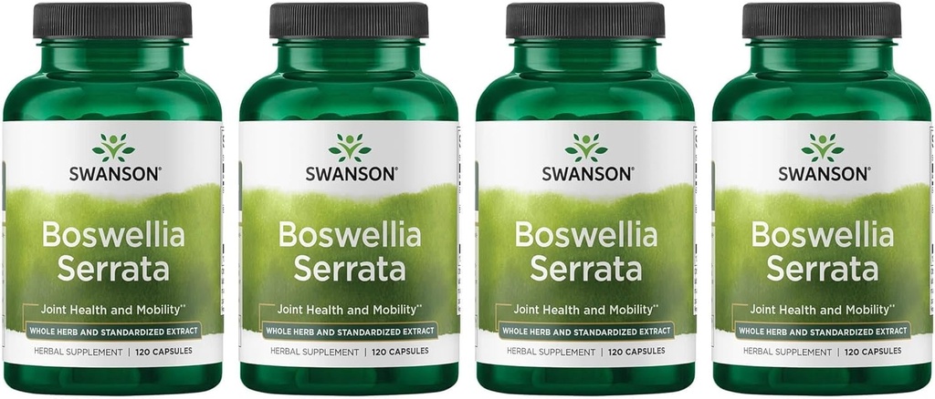 Swanson Boswellia Serrata - Hel Herb & Standardized Extract 120 Caps (4 Pack)