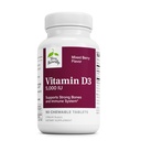 Terry naturligt vitamin D3 - ben sundhed & ben styrke supplement - kosttilskud til immunsystemet & hjerne støtte - 5.000 IE vitamin D tabletter med blandet berry flavor - 90 tyggetabletter