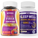 NEVISS Prebiotic Fiber 7G Gummier til voksne + Melatonin 60 mg til voksne Bundle