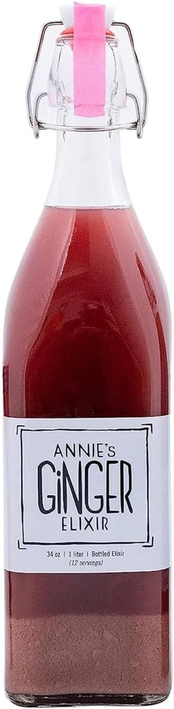 Annie 's Ginger Elixir, 34oz 2- Pack, Pure Natural Organic Tonic Ginger Shot, fordøjelsesmæssig rense øger immunforsvar, Daglig Gut Sundhed og Wellness, Non- GMO drikke