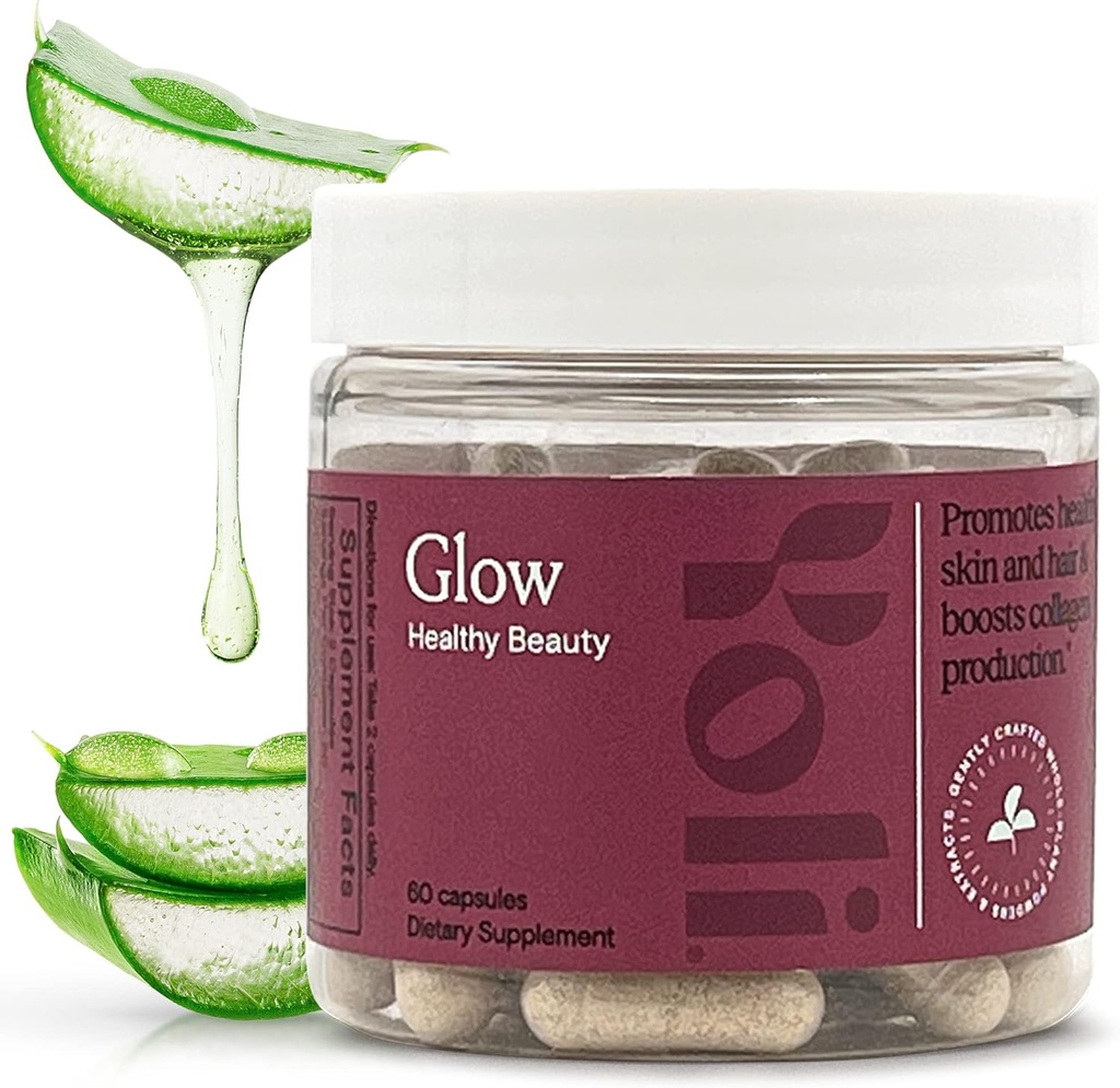 Yoli ® Glow Biotin & Collagen Kosttilskud - Hår, hud og negle Formel - Daglig multivitamin til kvinder med essentielle vitaminer & mineraler - 60 kapsler
