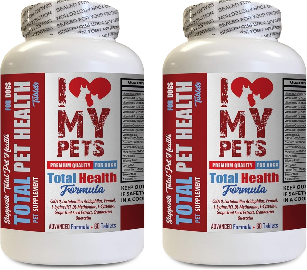 I Love my PETS LLC Dog Immunity - Hund Total PET sundhed - Premium Formel - bedste kompleks - Hund Vitamin a - 2 flasker (120 Treatles)