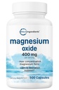 Magnesiumoxid 400mg, 500 Kapsler; Elemental Form for Max Koncentrationen