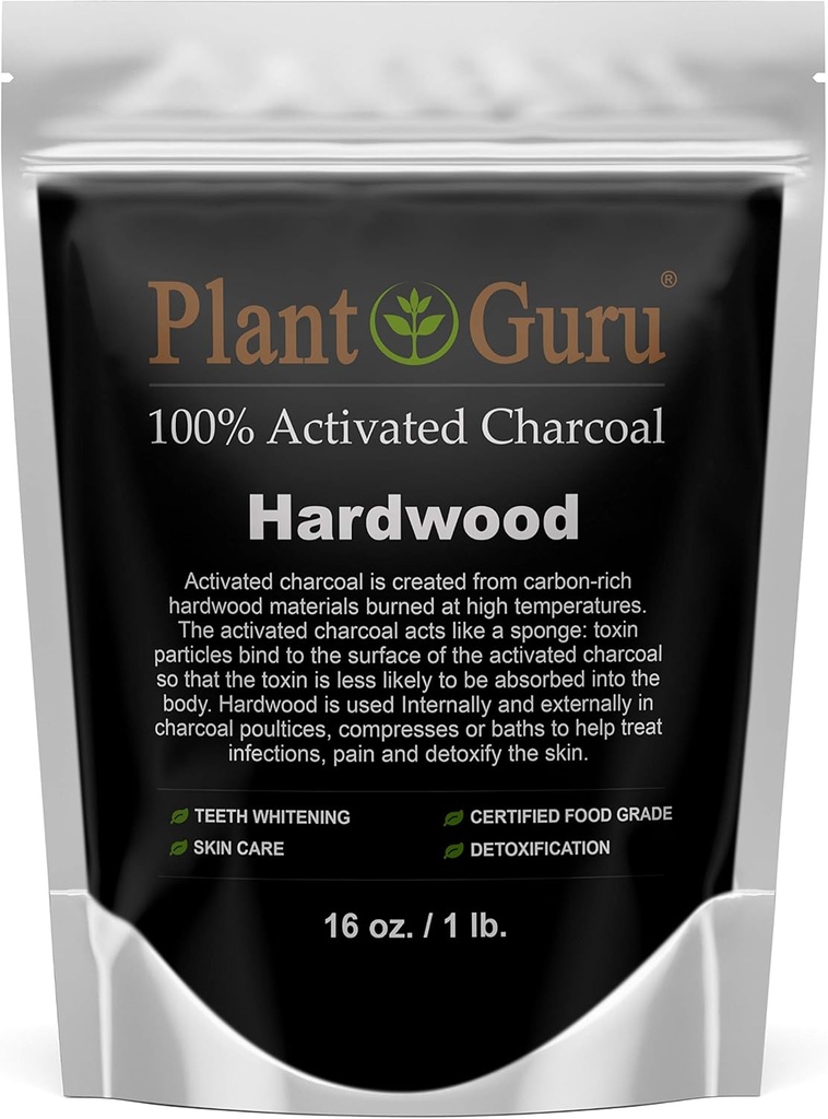 Aktiveret Charcoal Powder 1 LB. Hardwood - Food Grade Kosher Non- GMO - Tandblegning, Ansigtsmaske og Sæbe Making. Fremmer naturlig afgiftning og hjælper fordøjelsen