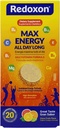 Redoxon Max Energy, Helps Support Inmune System, Citrus Flavor, 20 Effervescent tabletter, 2,82 Oz, Box