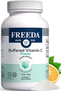 FREEDA Buffered C-vitamin pulver (Calcium Ascorbat) - Non- Acid, Stomach- Friendly C-vitamin til følsomme personer - Vegan, Kosher, Sugar- Free immunforsvar - 5 oz
