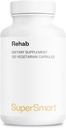 Supersmart - Rehab (Advanced Formel) - med Kudzu, Silymarin, Ginger Root, Bensfotiamin - All- in-1 Supplement- 124; Non- GMO & Gluten Free - 120 vegetariske kapsler