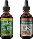 Rejuvica Health VitaLiver & DigestaPro - Avanceret lever- og fordøjelsesstøtte - Flydende levering til bedre absorption - Milk Thistle, Chanca Piedra, Artiskoke, Mælkebøtte & mere!