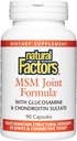 Natural Factors, Joint MSM Formula, Supports Healthy Joint, Muscle and Cartilage with Glucosamine and Chondroitin Sulfate, 90 capsules (90 servings)