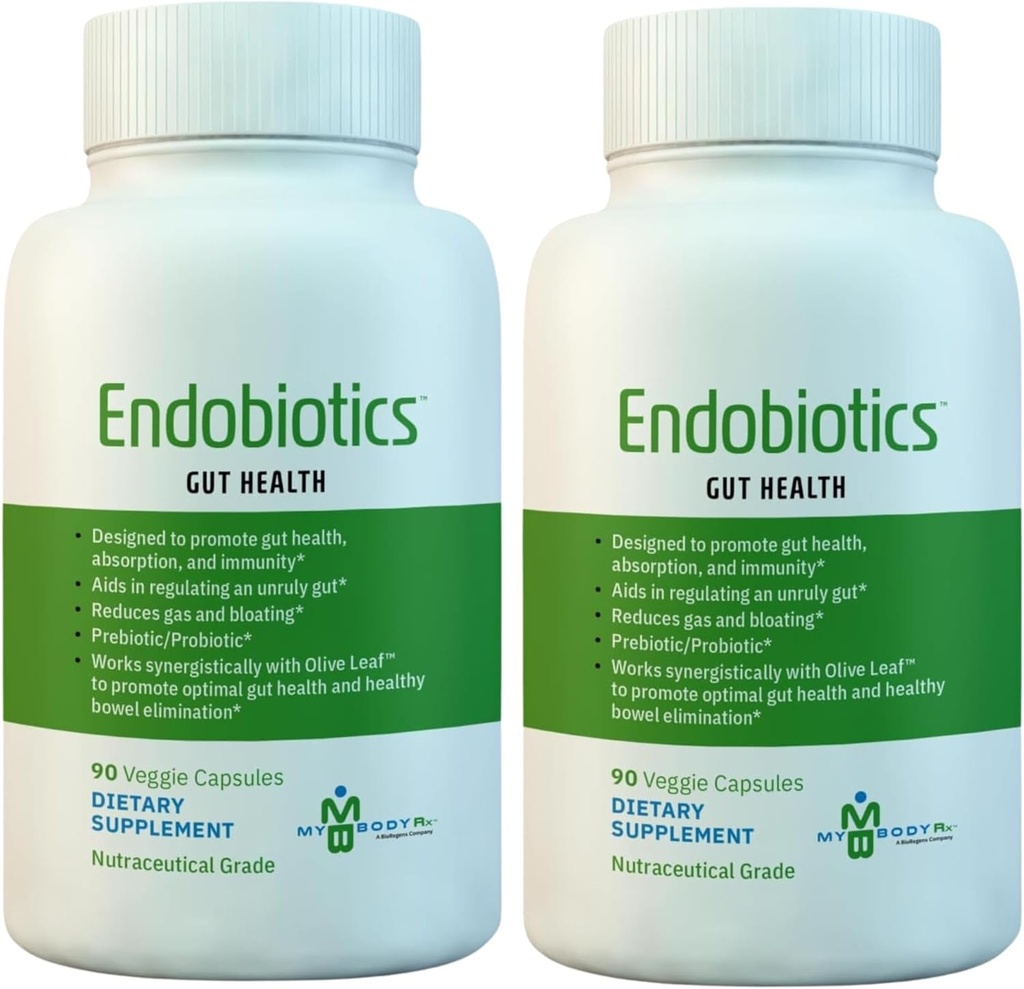 Endobiotika Gut Support - Rich Blend of Eight Beneficial Bacteria for Optimal fordøjelsessygdom -90 Kapsler 2pk