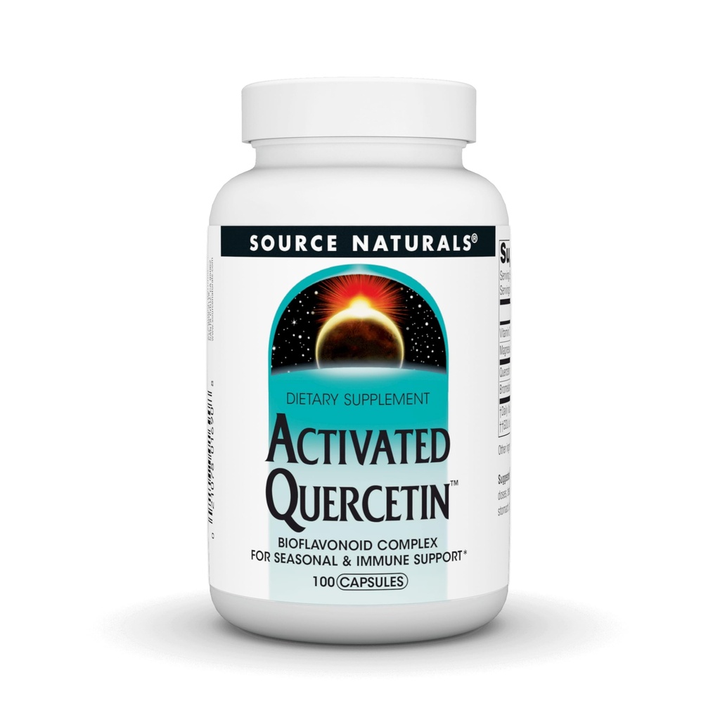Kilde Naturals Aktiveret Quercetin, Bioflavanoid Complex, for Sæson- og immunstøtte * - 100 kapsler